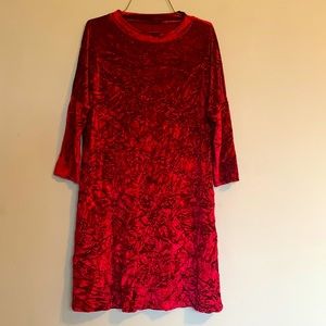 SMALL SIZE VELVET MINI RED DRESS